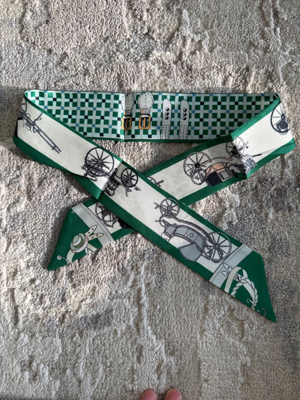 Designer-style Horse Print Twilly Scarf